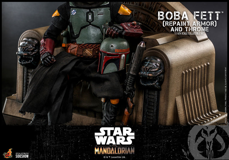 Load image into Gallery viewer, Hot Toys - The Mandalorian: Boba Fett (Repaint Armor) and Throne