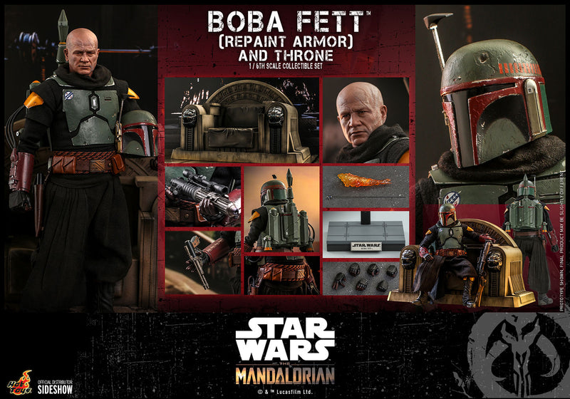 Load image into Gallery viewer, Hot Toys - The Mandalorian: Boba Fett (Repaint Armor) and Throne