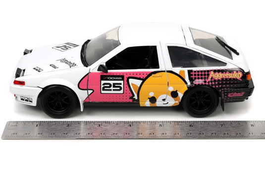 Jada Toys - Aggretsuko: Die-Cast Retsuko and 1986 Toyota Trueno (AE86) 1/24 Scale