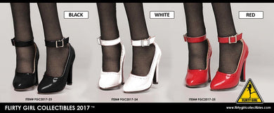 Flirty Girl - Ankle Strap High Heel Shoes - Black