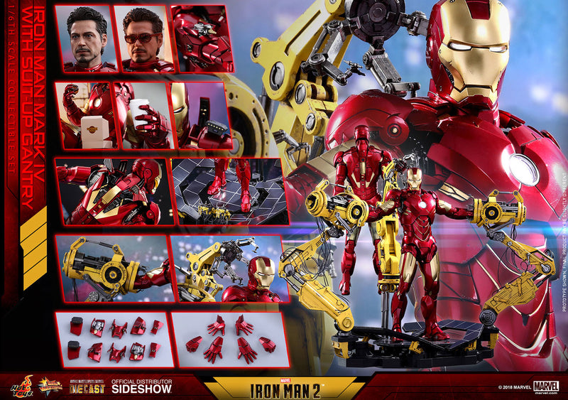 Load image into Gallery viewer, Hot Toys - Iron Man 2 - Iron Man Mark IV Diecast Movie Masterpiece with Suit-Up Gantry