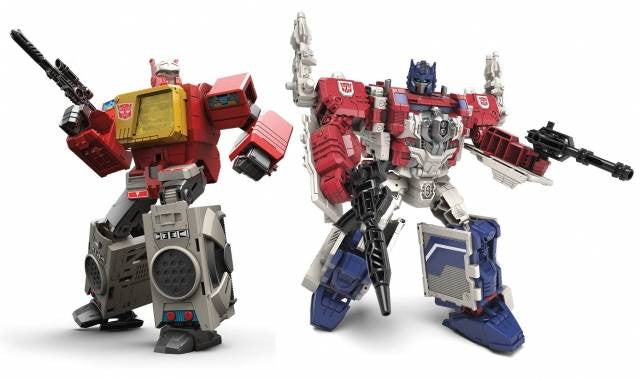 Load image into Gallery viewer, Transformers Generations Titans Return - Leader Class Powermaster Optimus Prime &amp; Blaster (Set of 2)
