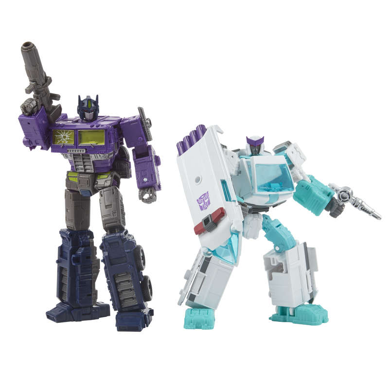 Load image into Gallery viewer, Transformers Generations Selects - Deluxe WFC-GS17 Shattered Glass Ratchet and Optimus Prime (Reissue)
