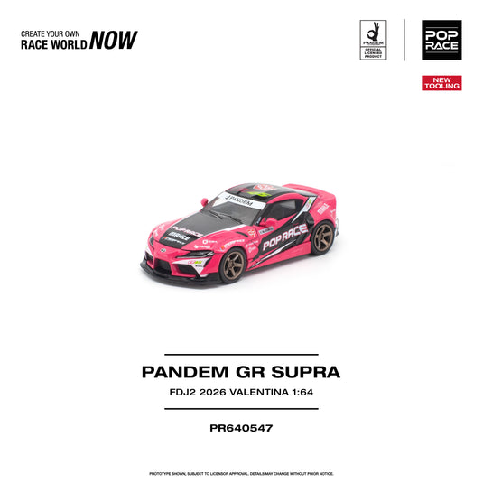 Pop Race - Pandem GR Supra (FDJ2 2026 Valentina) 1/64 Scale Diecast Model Car (PR640547)
