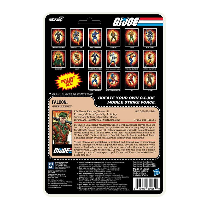 Load image into Gallery viewer, Super 7 - Reaction+ (O-Ring Figure) G.I. Joe - Lt. Falcon (Movie Collection)
