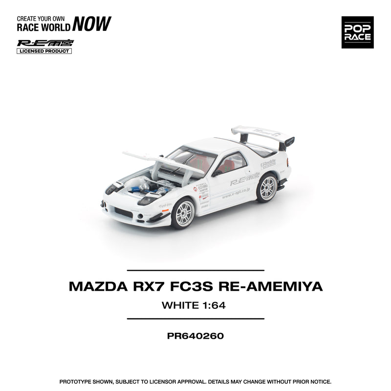 Load image into Gallery viewer, Pop Race - Mazda RX7 FC3S Re-Amemiya (White) 1/64 Scale Diecast Model Car
