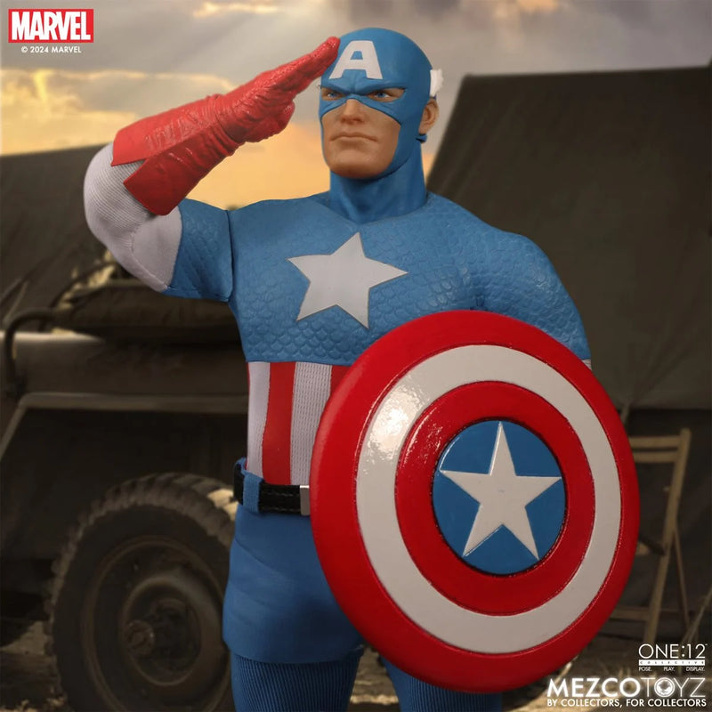 Load image into Gallery viewer, Mezco Toyz - One 12 Captain America (Silver Age Edition)
