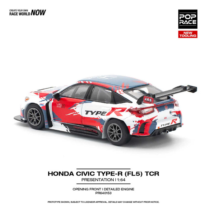 Load image into Gallery viewer, Pop Race - Honda Civic Type-R (FL5) TCR (Presentation) 1/64 Scale Diecast Model Car (PR640153)
