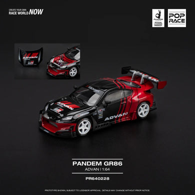 Pop Race - Pandem GR86 - Advan 1/64 Scale Diecast Model Car (PR640228)