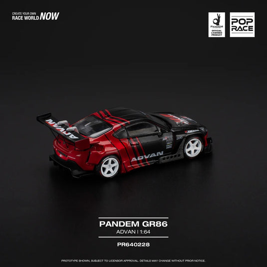 Pop Race - Pandem GR86 - Advan 1/64 Scale Diecast Model Car (PR640228)