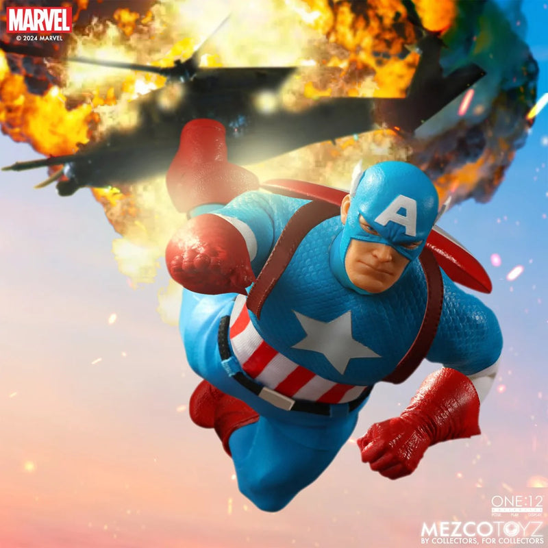 Load image into Gallery viewer, Mezco Toyz - One 12 Captain America (Silver Age Edition)
