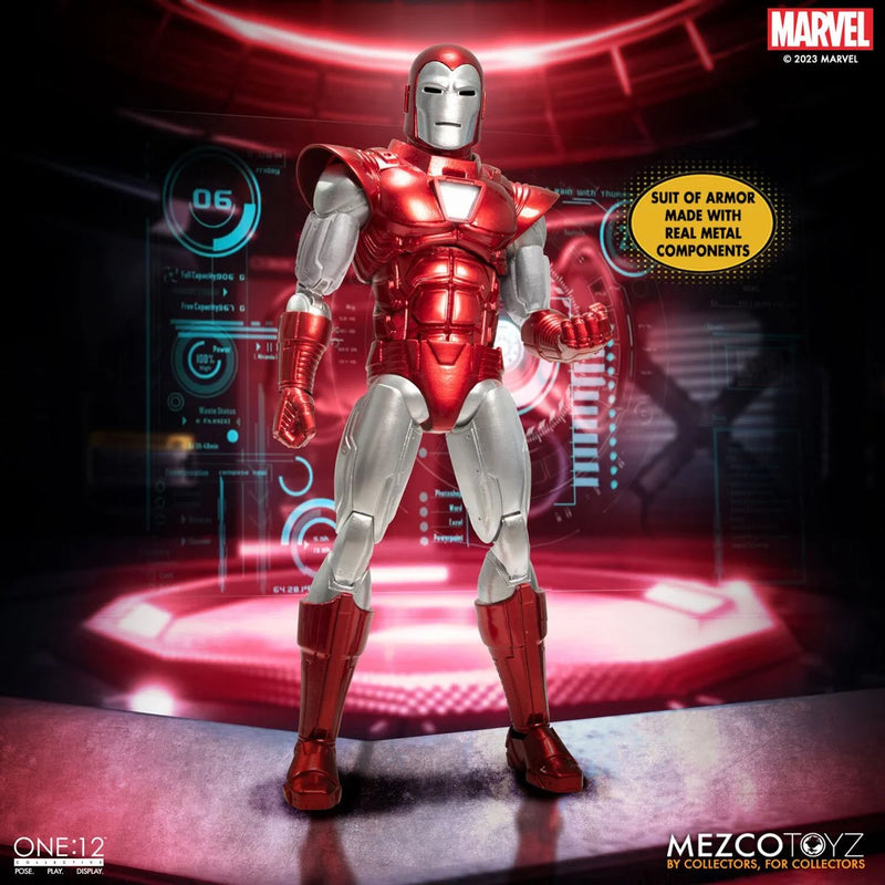 Load image into Gallery viewer, Mezco Toyz - One 12 Marvel Comics - Iron Man (Silver Centurion)
