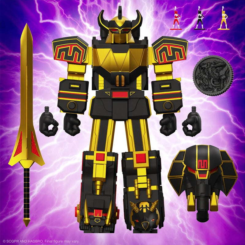 Load image into Gallery viewer, Super 7 - Mighty Morphin Power Rangers Ultimates - Megazord (Black and Gold)
