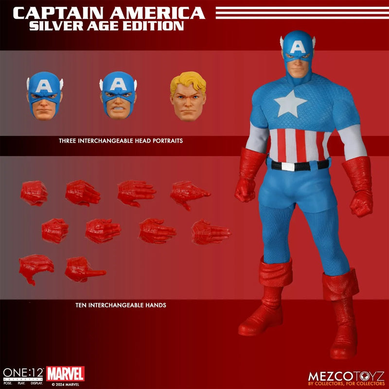 Load image into Gallery viewer, Mezco Toyz - One 12 Captain America (Silver Age Edition)
