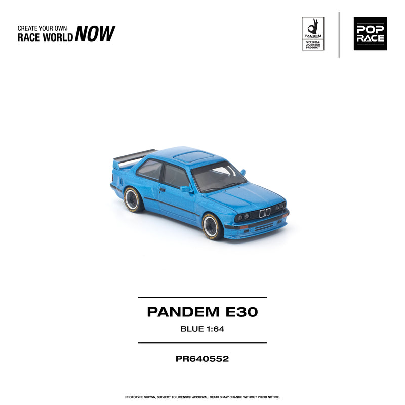 Load image into Gallery viewer, Pop Race - Pandem E30 (Blue) 1/64 Scale Diecast Model Car (PR640552)
