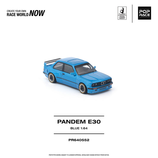 Pop Race - Pandem E30 (Blue) 1/64 Scale Diecast Model Car (PR640552)