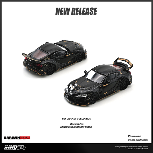 INNO64 - Darwin Pro Supra A90 (Gloss Black) 1/64 Scale Diecast Model Cars (IN64-A90DP-GBLACK)