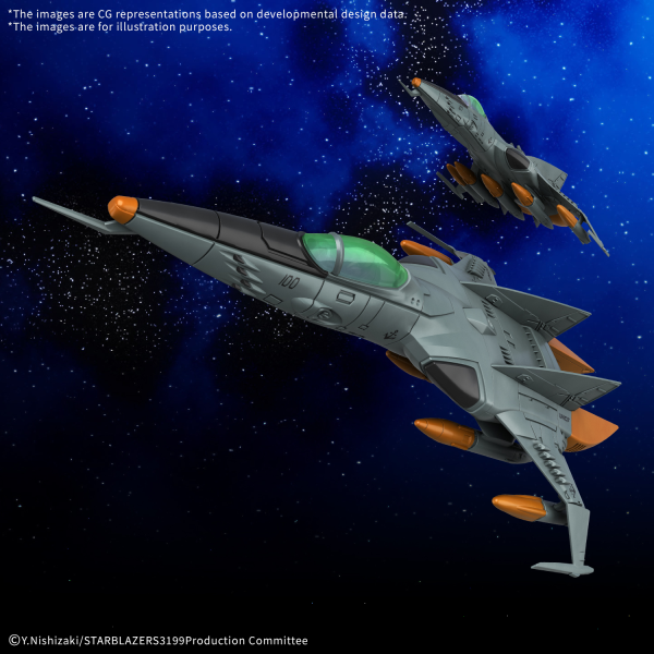 Load image into Gallery viewer, Bandai - Mecha Collection DX - Be Forever Yamato Rebel 3199 - Type-1 Space Combat Attack Aircraft Cosmo Tiger II (Single Seat/Gun Turret Model) (Set of 2)
