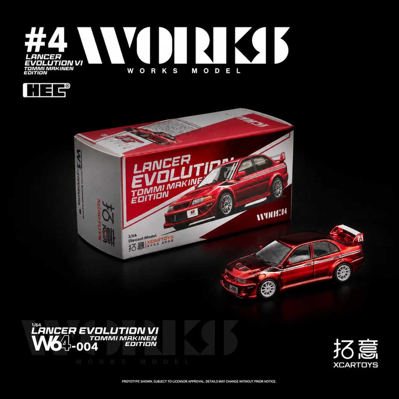 Load image into Gallery viewer, XCARTOYS - WORKS Lancer Evolution VI (Tommi Makinen Edition) (HEC 2026) 1/64 Scale Diecast Model Car
