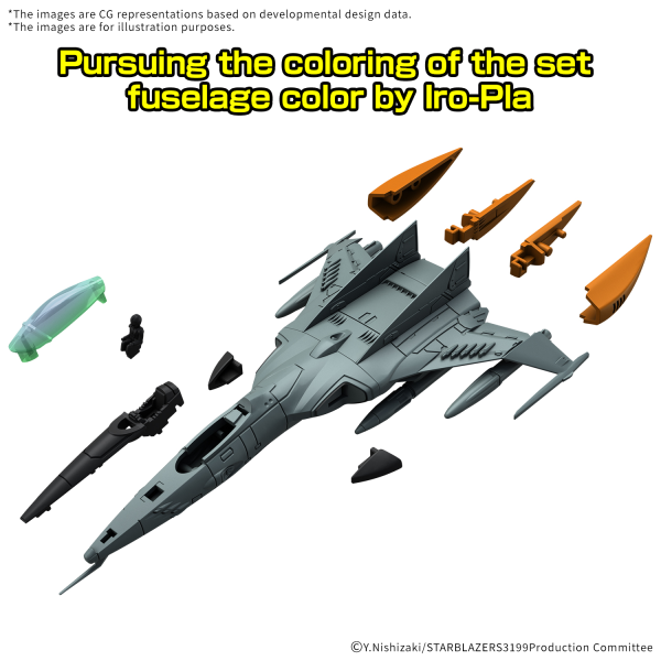 Load image into Gallery viewer, Bandai - Mecha Collection DX - Be Forever Yamato Rebel 3199 - Type-1 Space Combat Attack Aircraft Cosmo Tiger II (Single Seat/Gun Turret Model) (Set of 2)
