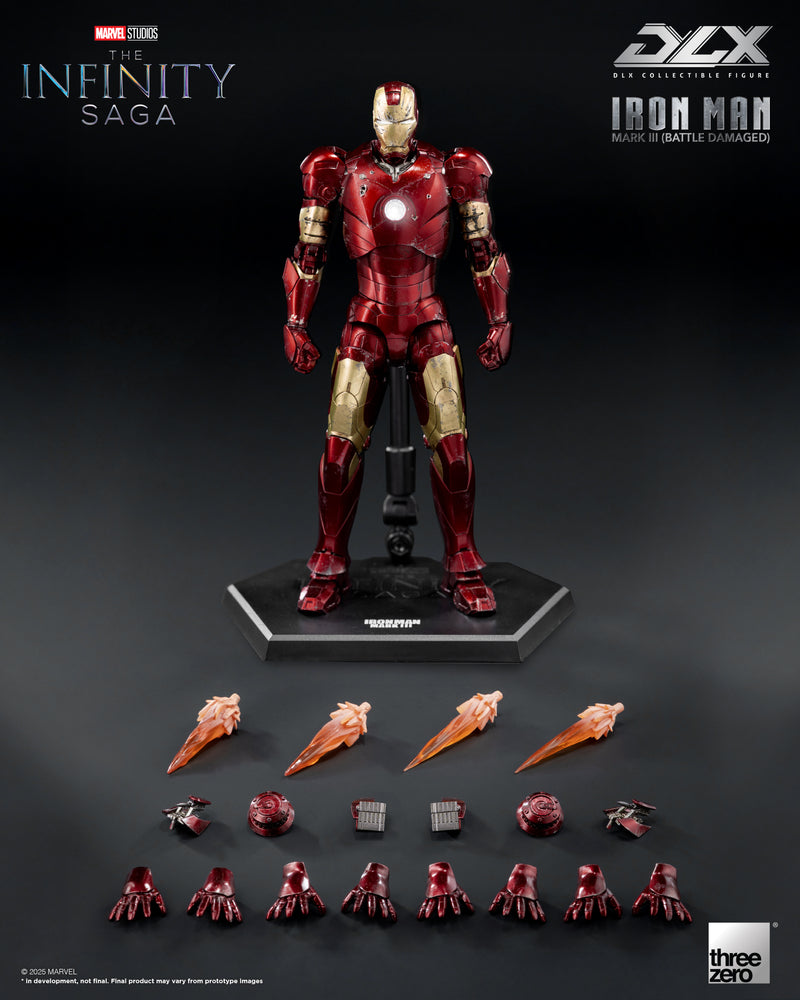 Load image into Gallery viewer, Threezero - 1/12 The Infinity Saga: DLX Iron Man Mark 3 (Battle Damaged)
