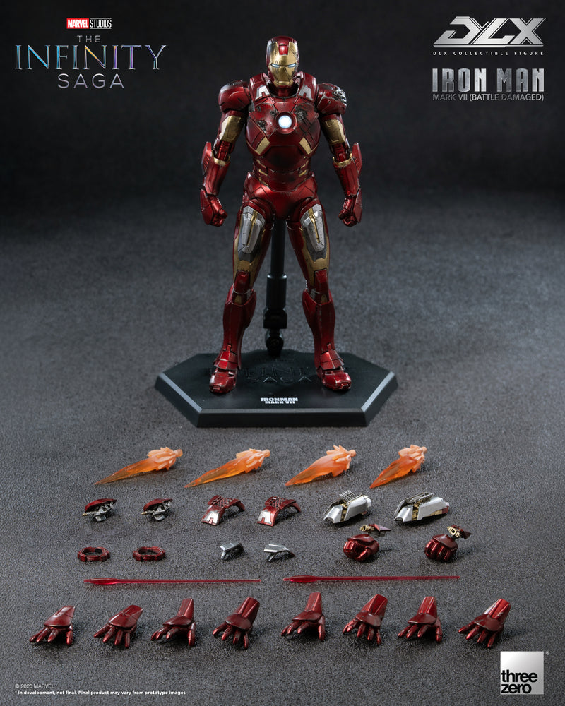 Load image into Gallery viewer, Threezero - 1/12 The Infinity Saga: DLX Iron Man Mark 7 (Battle Damaged)
