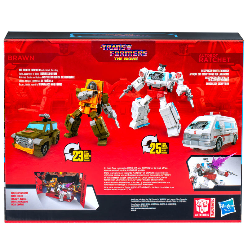 Load image into Gallery viewer, Transformers Studio Series 86 - The Transformers: The Movie Brawn &amp; Autobot Ratchet Deluxe Set
