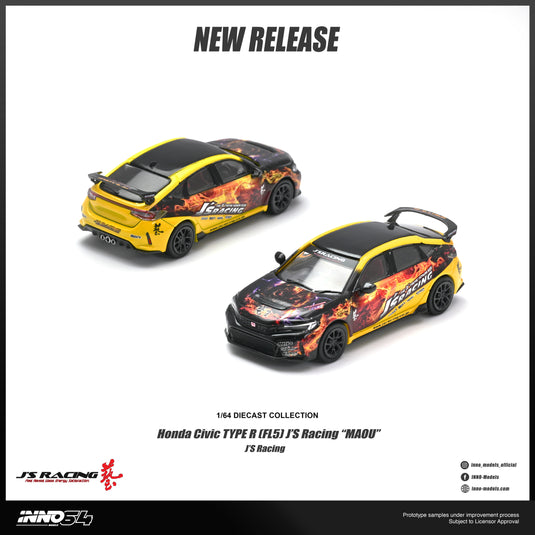 INNO64 - Honda Civic Type R (FL5) J's Racing (MAOU) 1/64 Scale Diecast Model Cars (IN64-FL5JS MAOU)