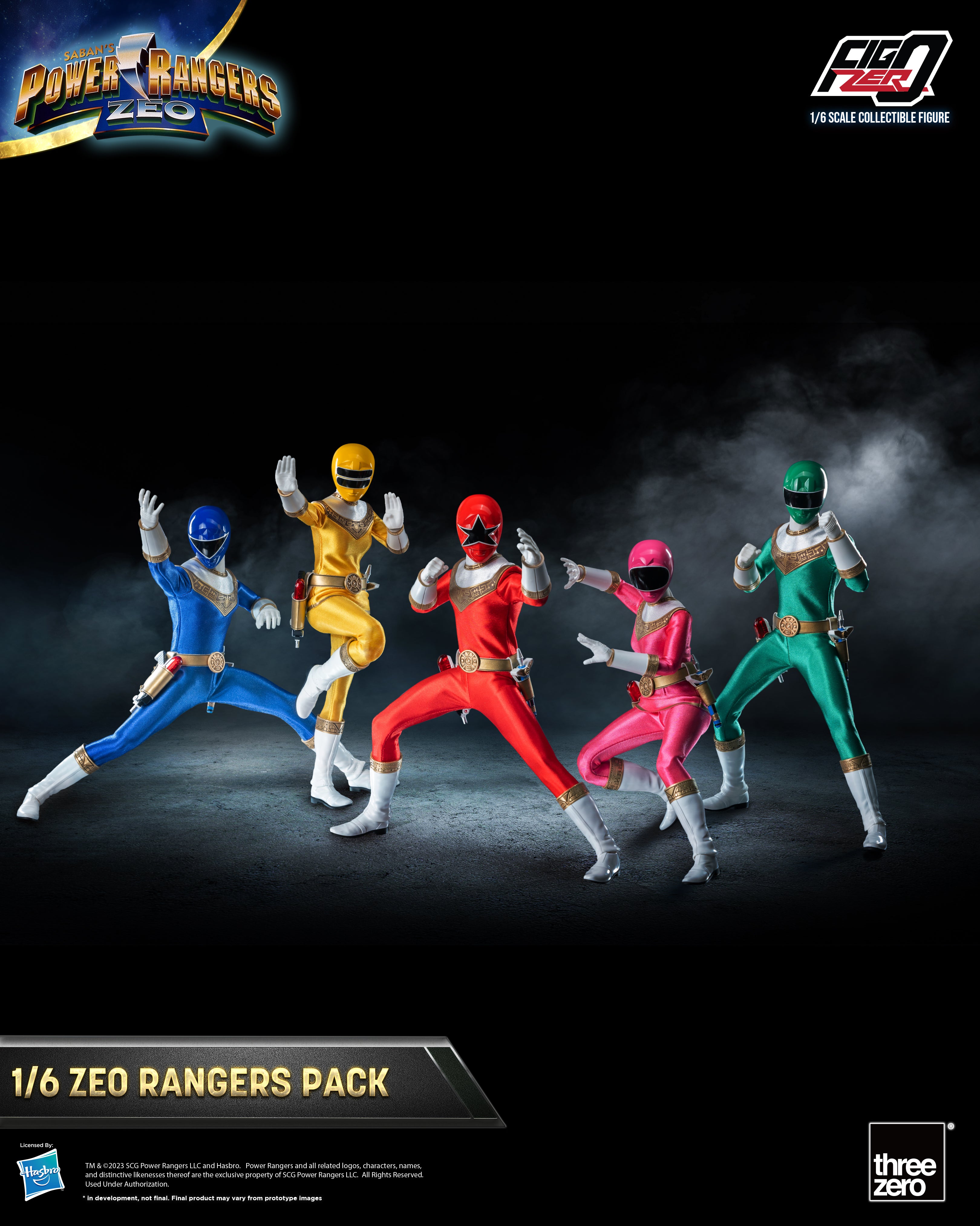 Threezero - FigZero Power Rangers Zeo - Zeo Rangers Pack – Ages Three ...
