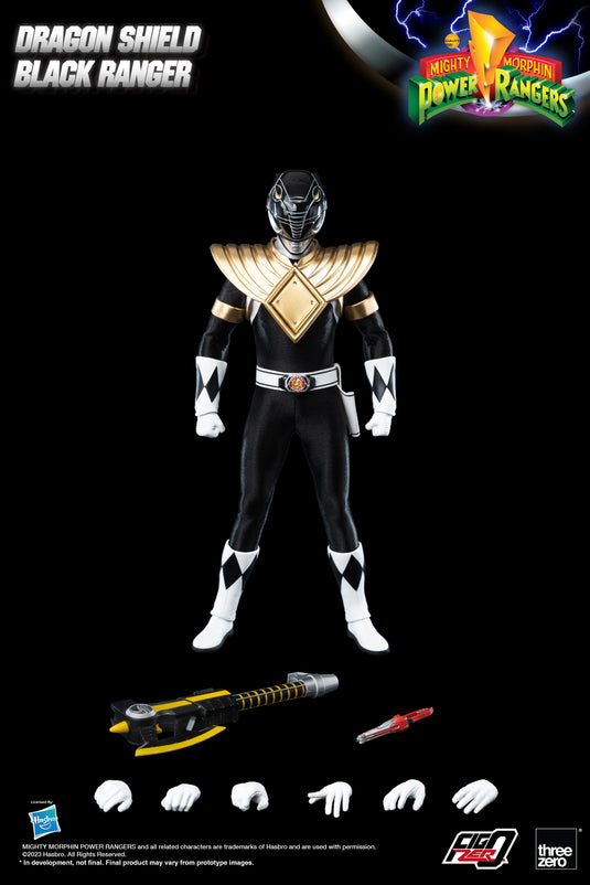 Threezero - FigZero Mighty Morphin Power Rangers - Dragon Shield Black Ranger