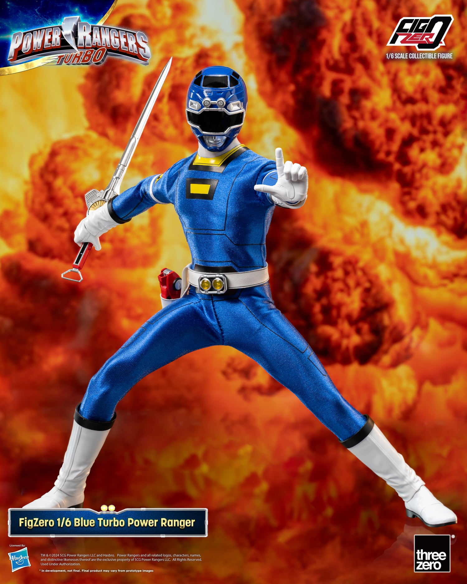Threezero - FigZero Power Rangers Turbo - Blue Turbo Ranger – Ages ...
