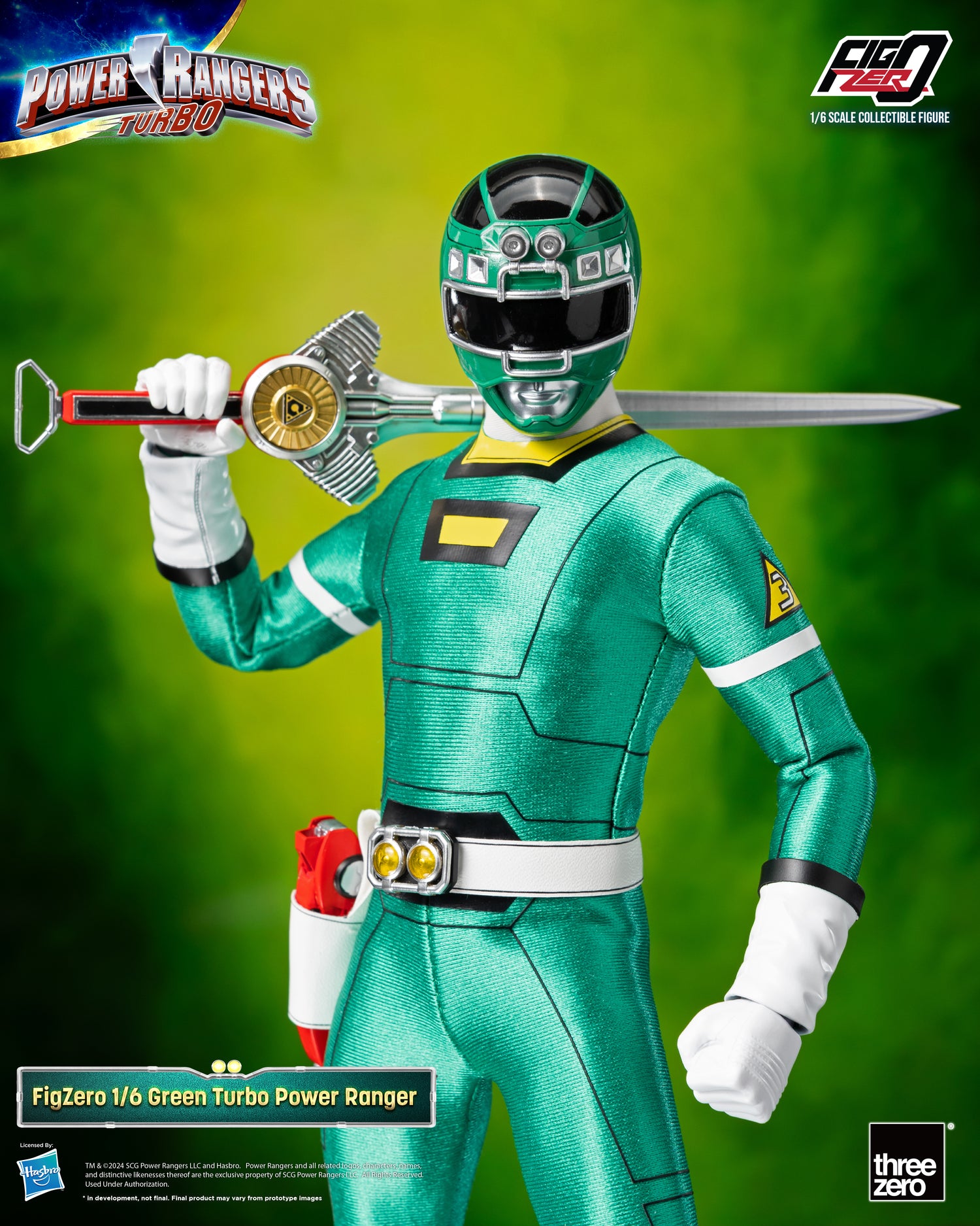 Threezero - FigZero Power Rangers Turbo - Green Turbo Ranger – Ages ...