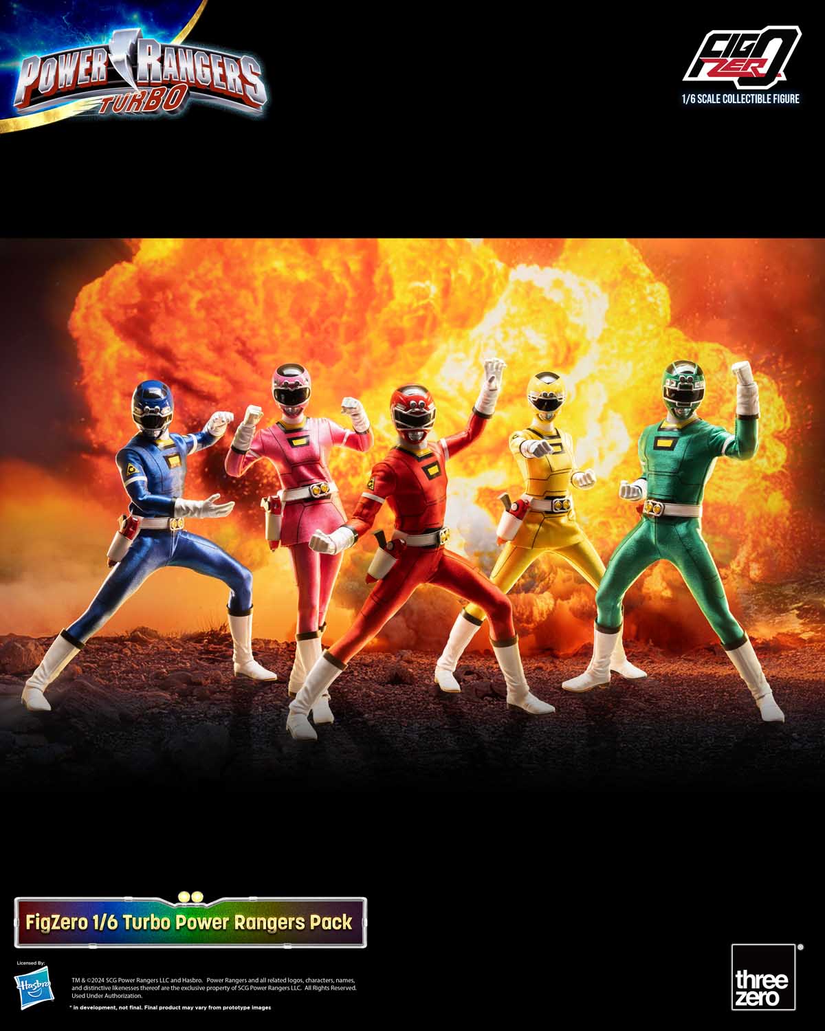 Threezero - FigZero Power Rangers Turbo - Turbo Ranger Pack – Ages ...