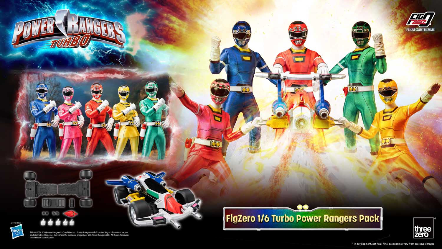 Threezero - FigZero Power Rangers Turbo - Turbo Ranger Pack – Ages ...