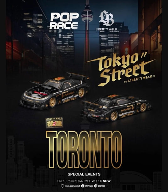 Pop Race - LB Super Silhouette Mazda RX7 (FD3S) (Black) (Canadian Diecast Expo 2026) 1/64 Scale Diecast Model Car (PR640568)