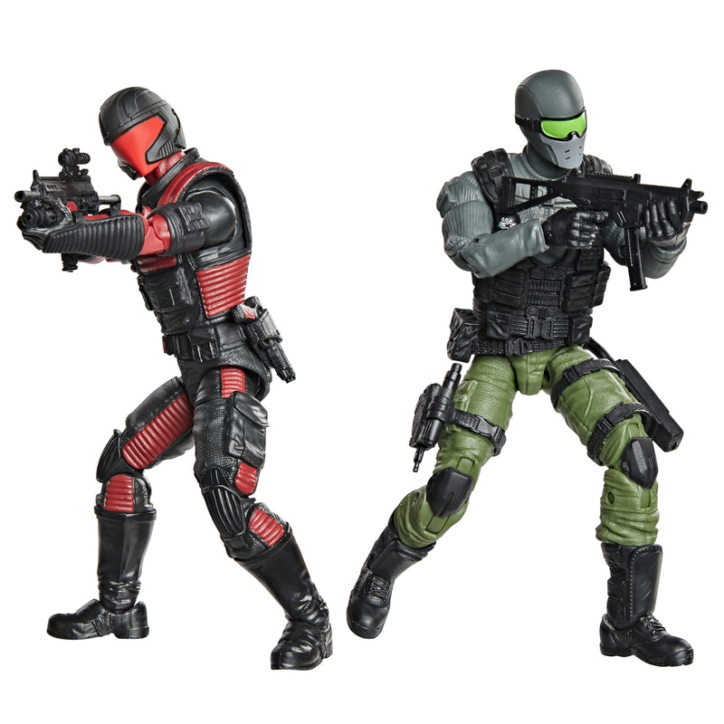 Load image into Gallery viewer, G.I. Joe Classified Series - Snake Eyes &amp; Varmint ATV VS. Stealth Viper &amp; Cobra Stealth Flight Pod (Trubble Bubble)
