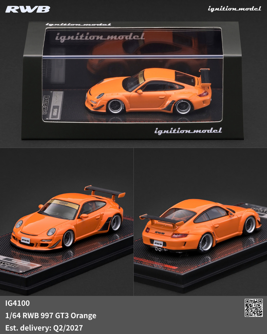 Ignition Model - RWB 997 GT3 (Orange) 1/64 Scale Diecast Model Car (IG4100)
