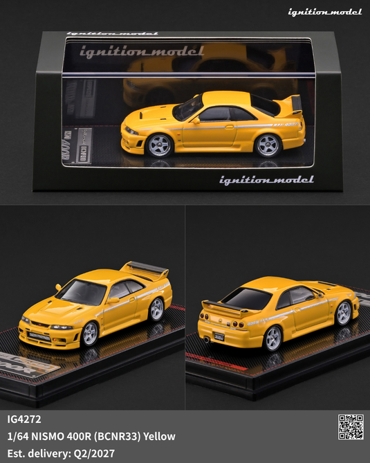 Ignition Model - Nismo 400R (BCNR33) (Yellow) 1/64 Scale Diecast Model Car (IG4272)