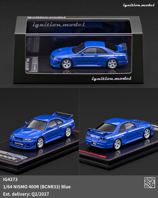Ignition Model - Nismo 400R (BCNR33) (Blue) 1/64 Scale Diecast Model Car (IG4273)