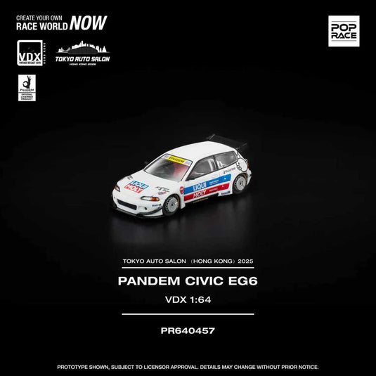 Pop Race - Pandem Civic EG6 (VDX) (TASHK 2025) 1/64 Scale Diecast Model Car (PR640475)