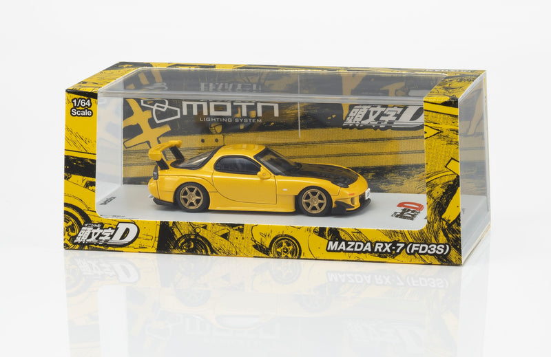 Load image into Gallery viewer, Kyosho - Initial D - Mazda RX-7 (FD3S) with LED 1/64 Scale Diecast Model Cars (07133LB)
