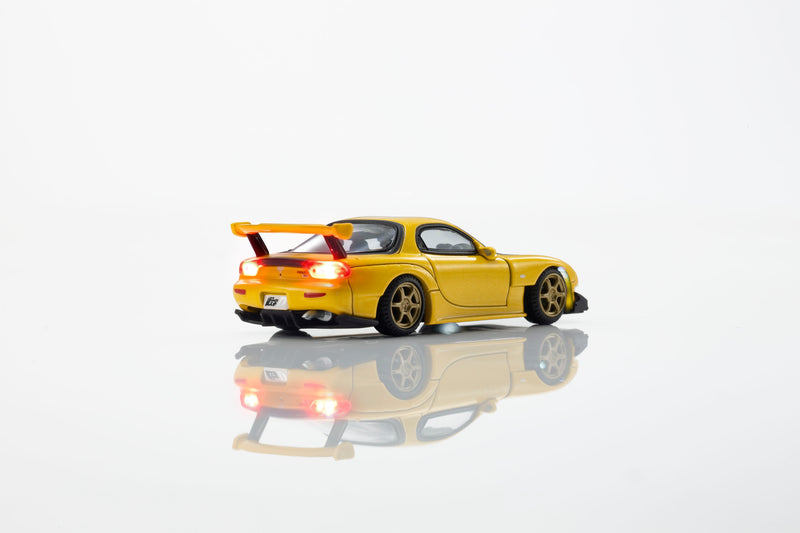 Load image into Gallery viewer, Kyosho - Initial D - Mazda RX-7 (FD3S) with LED 1/64 Scale Diecast Model Cars (07133LB)
