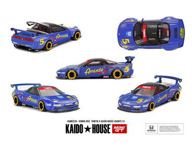 Kaido House - Kaido House x Mini GT - Honda NSX Tamiya X Kaido House Avante V1 (Blue) 1/64 Scale Diecast Model Car
