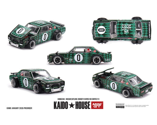 Kaido House - Kaido House x Mini GT - Nissan Skyline 2000GT-R (KPGC10) Cortez V1 1/64 Scale Diecast Model Car (KHMG249)