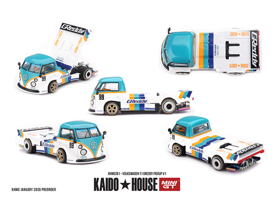 Kaido House - Kaido House x Mini GT - Volkswagen T GReddy Pickup V1 1/64 Scale Diecast Model Car (KHMG261)