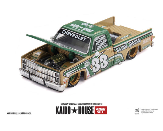 Kaido House - Kaido House x Mini GT - Chevrolet Silverado Kaido Intimidator V2 (Beige) 1/64 Scale Diecast Model Car (KHMG267)