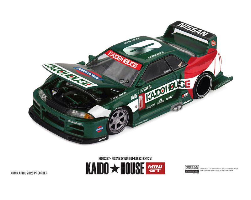 Load image into Gallery viewer, Kaido House - Kaido House x Mini GT - Nissan Skyline GT-R (R32) KHTC V1 (Green) 1/64 Scale Diecast Model Car (KHMG277)
