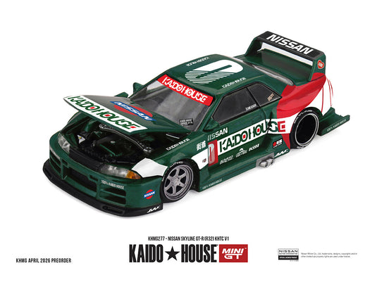 Kaido House - Kaido House x Mini GT - Nissan Skyline GT-R (R32) KHTC V1 (Green) 1/64 Scale Diecast Model Car (KHMG277)
