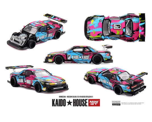 Kaido House - Kaido House x Mini GT - Nissan Silvia S13-R Kaido Splash ZV1 1/64 Scale Diecast Model Car (KHMG284)