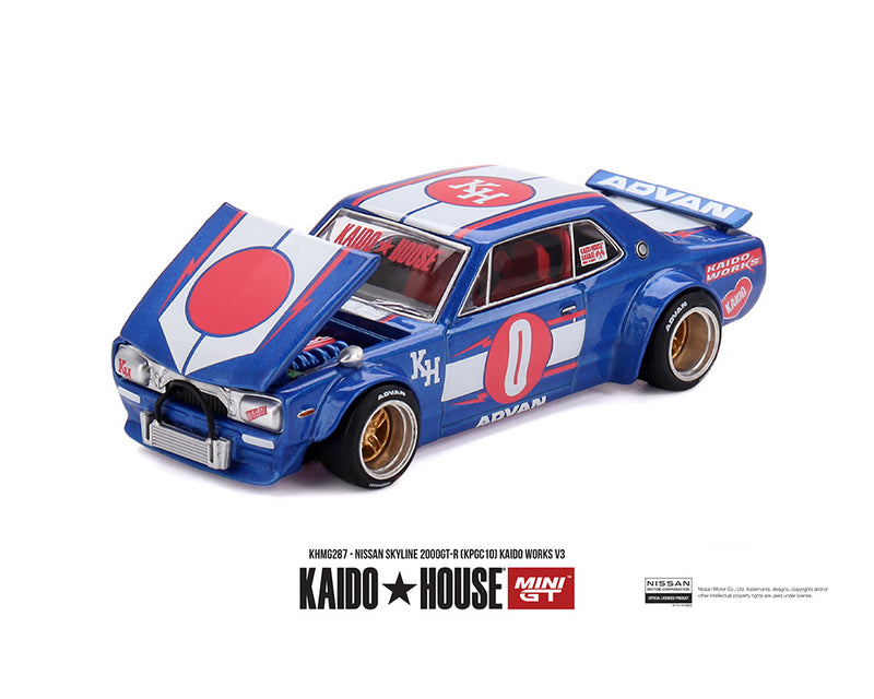 Load image into Gallery viewer, Kaido House - Kaido House x Mini GT - Nissan Skyline 2000GT-R (KPGC10) Kaido Works V3 1/64 Scale Diecast Model Car (KHMG287)
